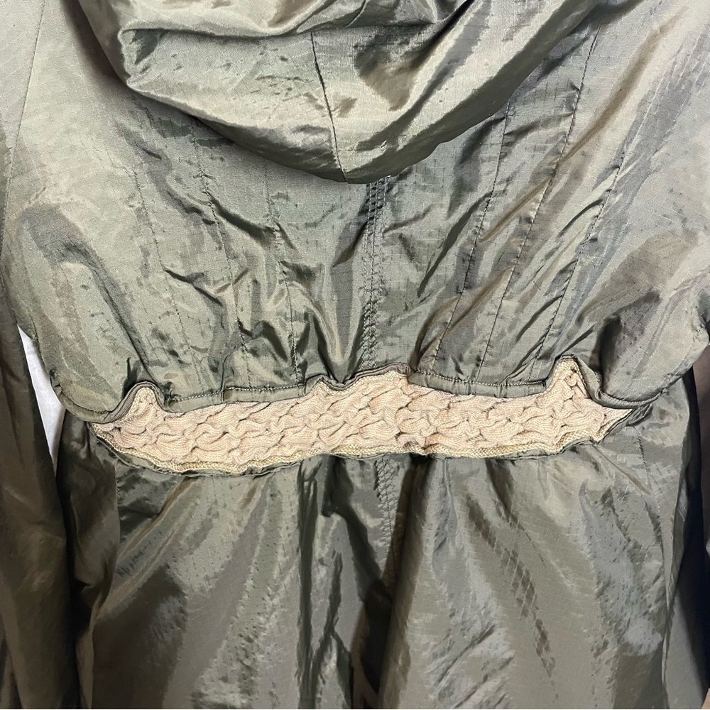 Vintage Free People military green jacket sweater knit trim womens small boho - Picture 5 of 11